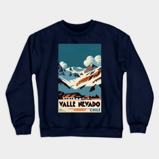 A Vintage Travel Art of Valle Nevado - Chile Crewneck Sweatshirt